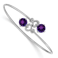 Thumbnail for 14k White Gold Diamond Flexible Bangle
