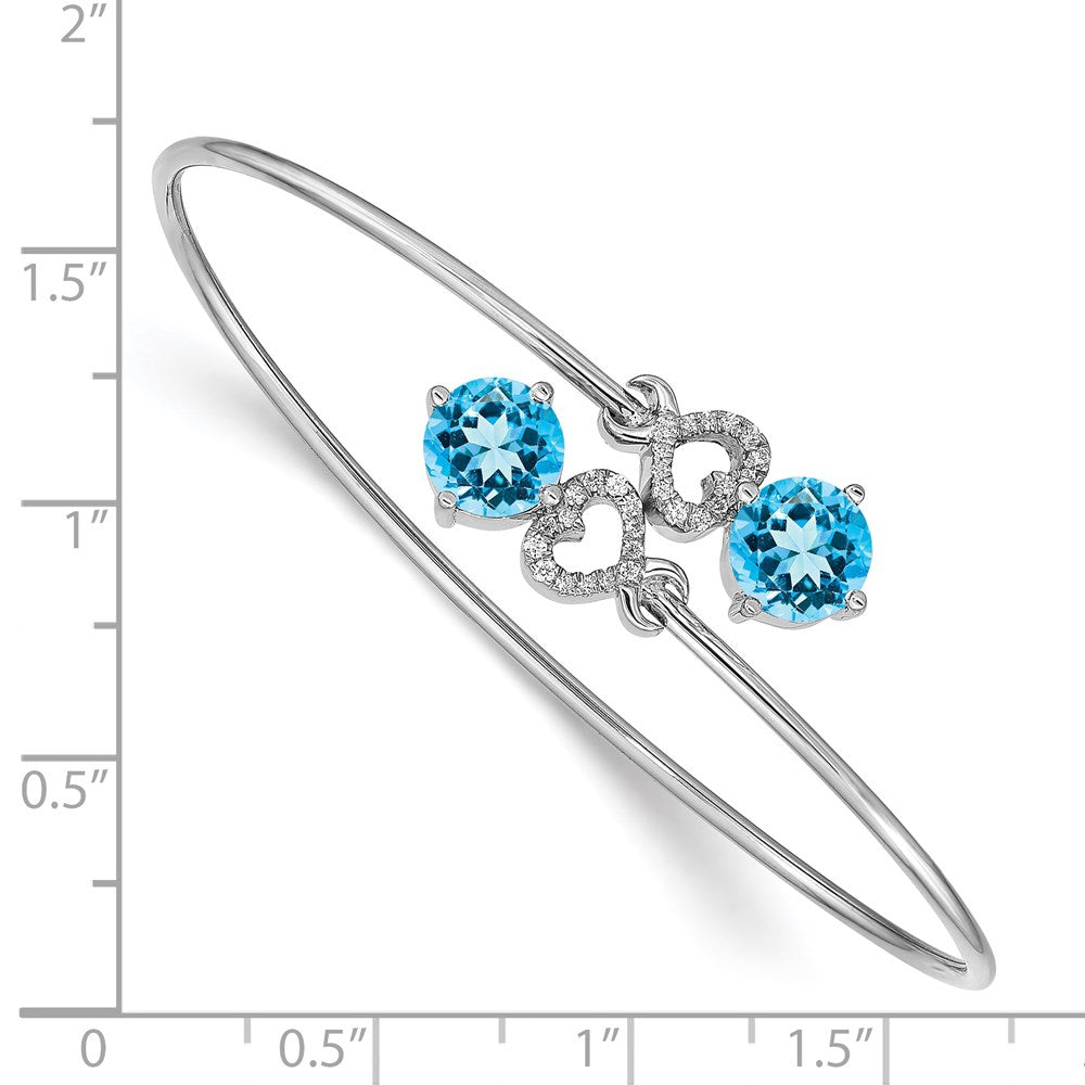 14k White Gold Diamond Flexible Bangle