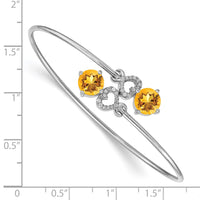 Thumbnail for 14k White Gold Diamond Flexible Bangle