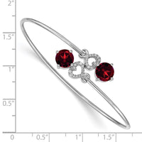 Thumbnail for 14k White Gold Diamond Flexible Bangle