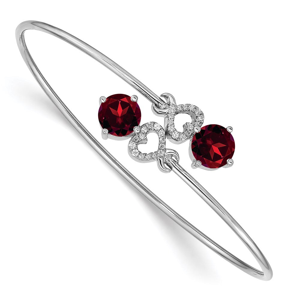 14k White Gold Diamond Flexible Bangle