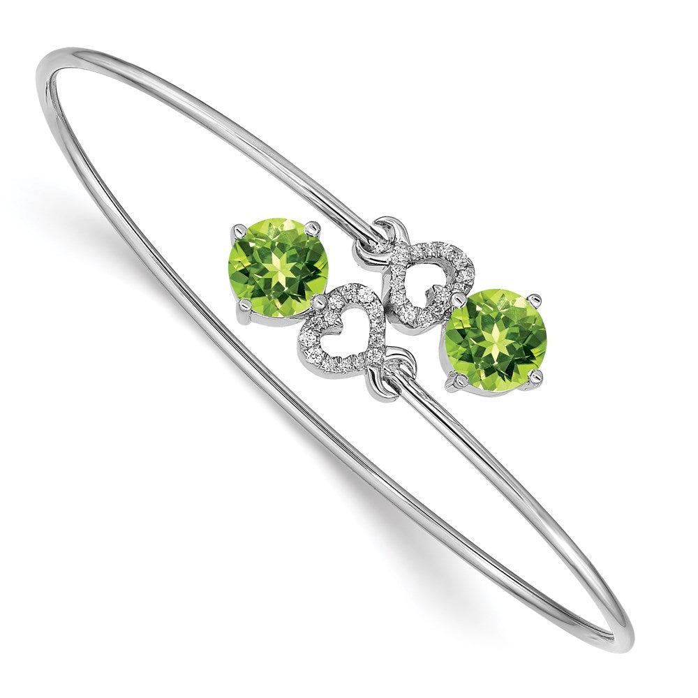 14k White Gold Diamond Flexible Bangle