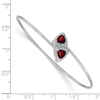 Thumbnail for 14k White Gold Amethyst and Diamond Flexible Bangle
