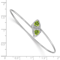 Thumbnail for 14k White Gold Amethyst and Diamond Flexible Bangle