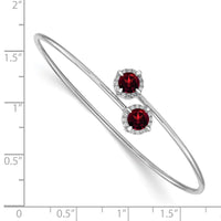 Thumbnail for 14k White Gold Amethyst and Diamond Flexible Bangle