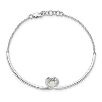 Thumbnail for 14k White Gold Fancy Opal Drop 7in w/.5in ext Bar Bracelet