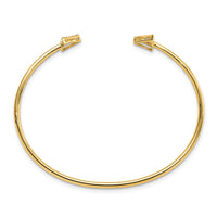 Thumbnail for 14k Polished Diamond Triangle Cuff Bangle