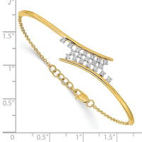 Thumbnail for 14k Polished Diamond Cluster Center Bar 7in w/.5 ext Bracelet