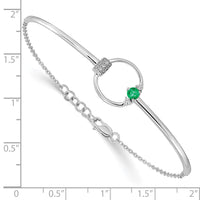 Thumbnail for 14k White Gold Diamond and Circle 7in w/.5in ext Bracelet