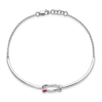 Thumbnail for 14k White Gold Diamond and Circle 7in w/.5in ext Bracelet