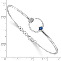 Thumbnail for 14k White Gold Diamond and Circle 7in w/.5in ext Bracelet
