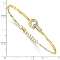 Thumbnail for 14k Polished Diamond Fancy Shaped Bar 7in w/.5in ext Bracelet