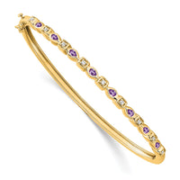 Thumbnail for 14k Amethyst and Diamond Bangle