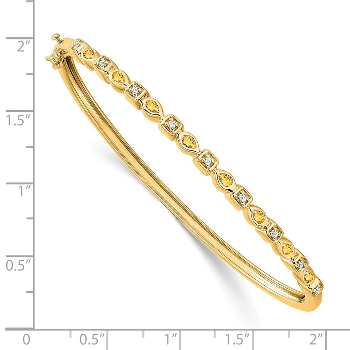 14k Citrine and Diamond Bangle