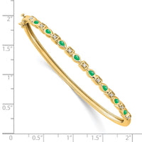 Thumbnail for 14k Emerald and Diamond Bangle