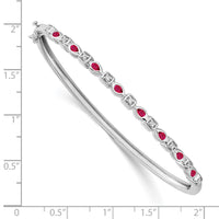 Thumbnail for 14k White Gold Ruby and Diamond Bangle