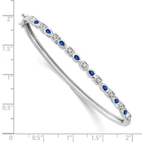 Thumbnail for 14k White Gold Sapphire and Diamond Bangle