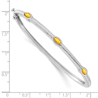 Thumbnail for 14k White Gold Marquise Bangle