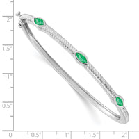 Thumbnail for 14k White Gold Marquise Bangle