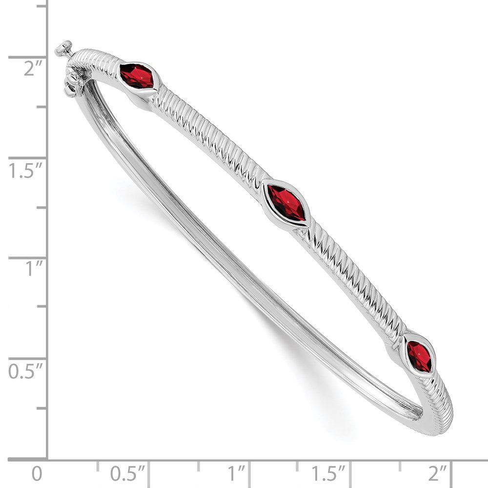 14k White Gold Marquise Bangle