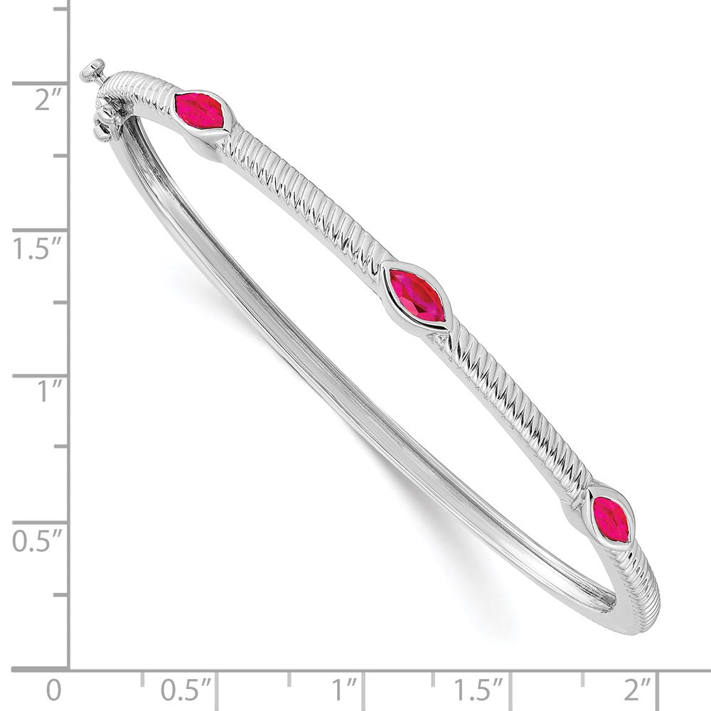 14k White Gold Marquise Bangle