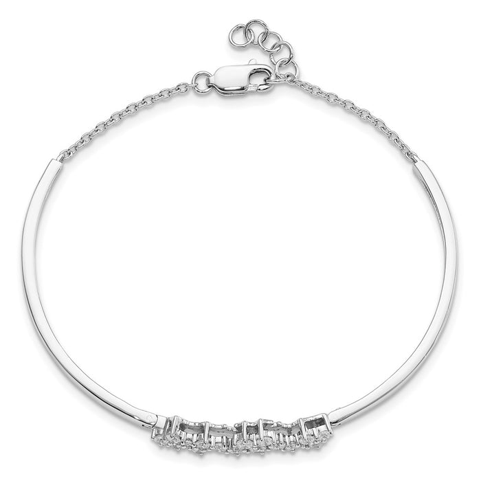 14k White Gold Diamond Bangle Bracelet