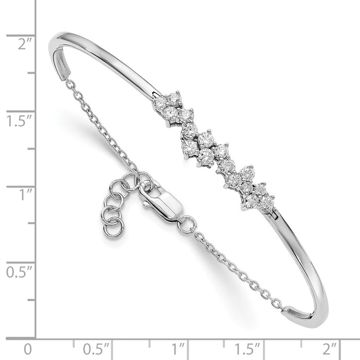 14k White Gold Diamond Bangle Bracelet