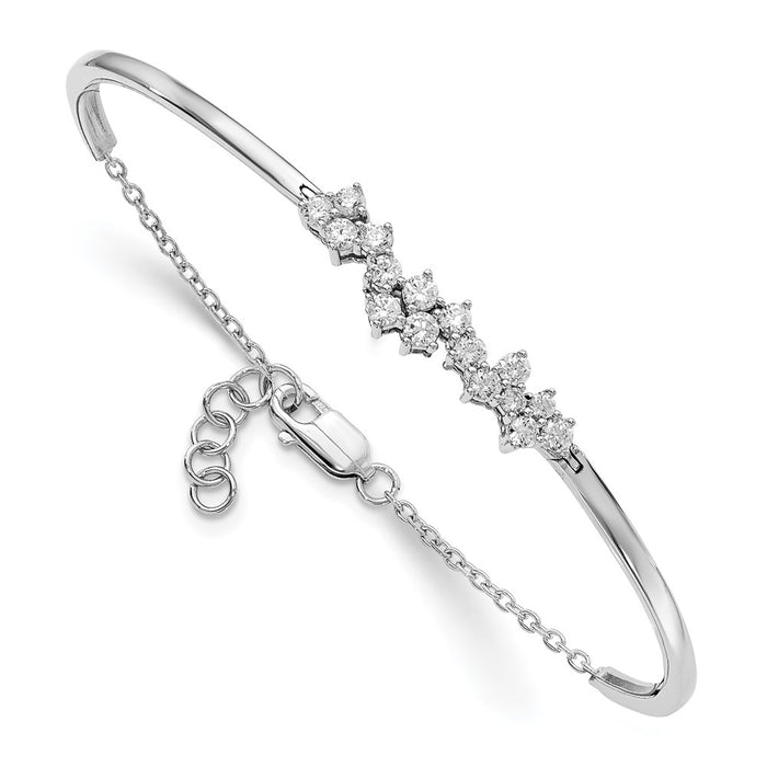 14k White Gold Diamond Bangle Bracelet