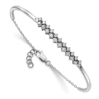 Thumbnail for 14k White Gold Diamond Bangle Bracelet