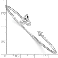 Thumbnail for 14k White Gold Diamond Celtic Knot Cuff Bangle