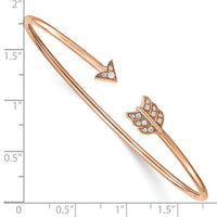 Thumbnail for 14k Rose Gold Diamond Arrow Cuff Bangle