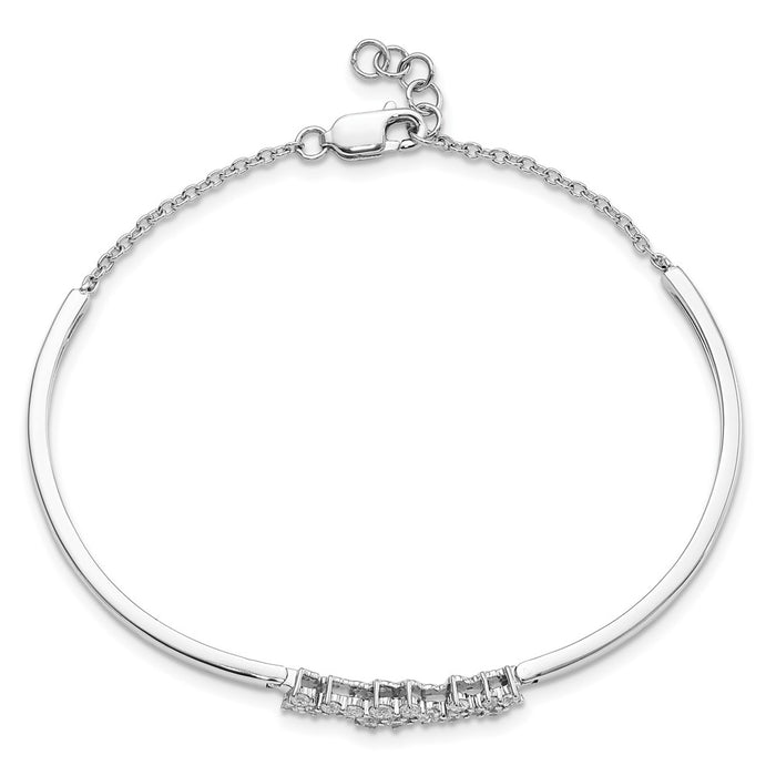 14k White Gold Diamond Bangle Bracelet