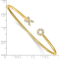 Thumbnail for 14k Diamond X & O Cuff Bangle