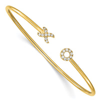 Thumbnail for 14k Diamond X & O Cuff Bangle