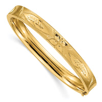 Thumbnail for 14k 5/16 Diamond-cut Concave Hinged Bangle Bracelet