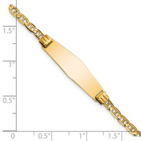 Thumbnail for 14k Soft Diamond Shape Anchor Link ID Bracelet