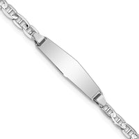 Thumbnail for 14k WG Soft Diamond Shape Anchor Link ID Bracelet