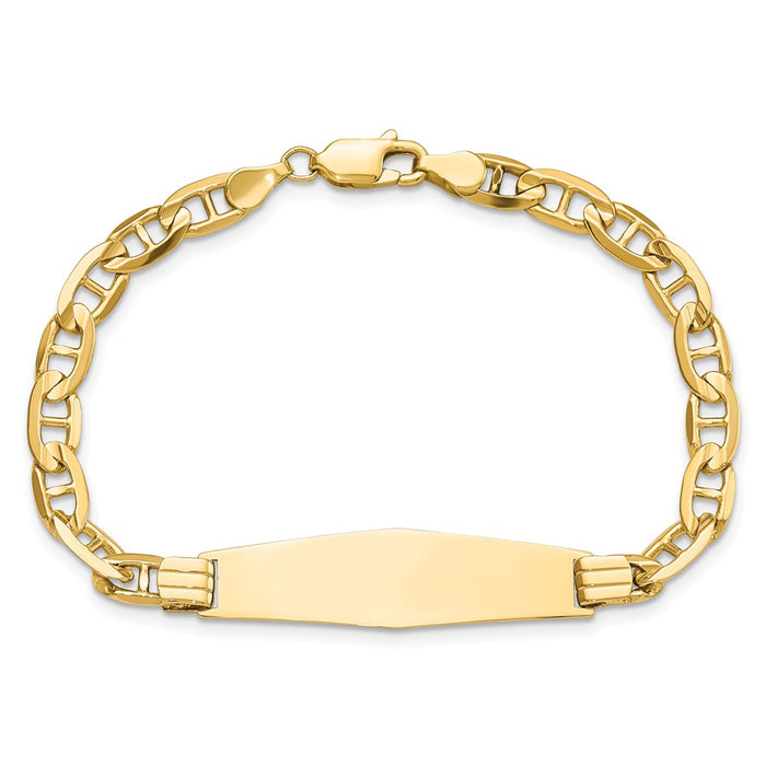 14k Anchor Soft Diamond Shape ID Bracelet