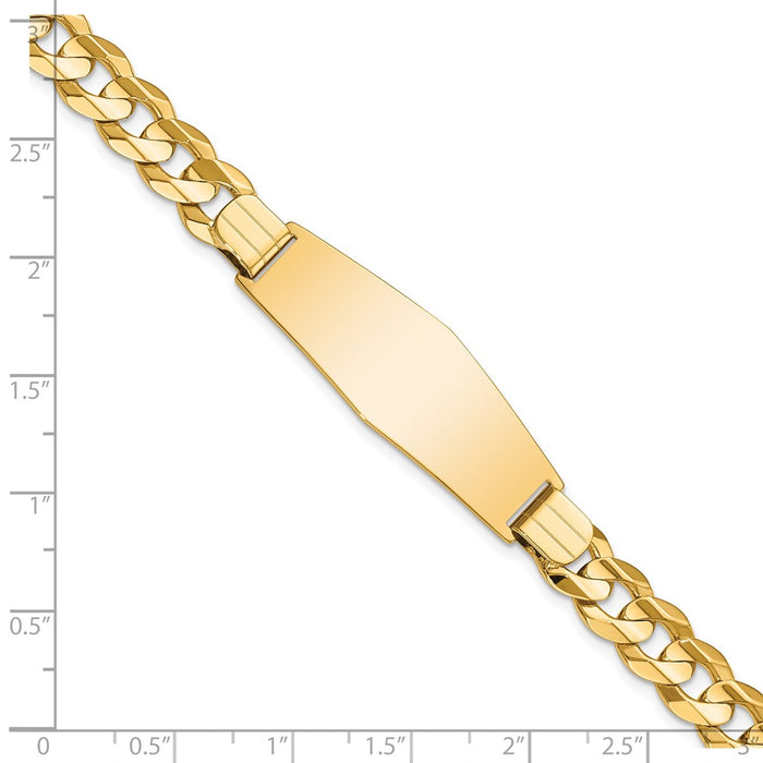 14k Curb Soft Diamond Shape ID Bracelet