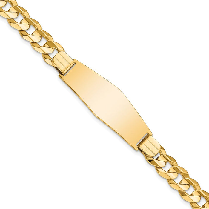 14k Curb Soft Diamond Shape ID Bracelet