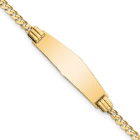 Thumbnail for 14k Soft Diamond Shape Curb Link ID Bracelet