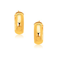 Thumbnail for 14k Yellow Gold Wide Medium Hoop Earrings with Snap Lock