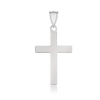 Thumbnail for 14k White Gold Flat Design Cross Pendant