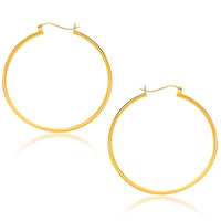 Thumbnail for 14k Yellow Gold Polished Hoop Earrings (40mm)