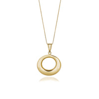 Thumbnail for 14k Yellow Gold Open Circle Drop Pendant