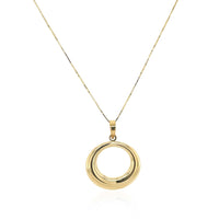 Thumbnail for 14k Yellow Gold Open Circle Drop Pendant