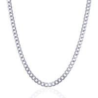 Thumbnail for 4.7mm 14k White Gold Solid Curb Chain