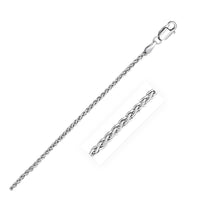 Thumbnail for 2.2mm Sterling Silver Rhodium Plated Wheat Chain