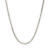 Thumbnail for 2.2mm Sterling Silver Rhodium Plated Wheat Chain
