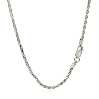 Thumbnail for 2.2mm Sterling Silver Rhodium Plated Wheat Chain